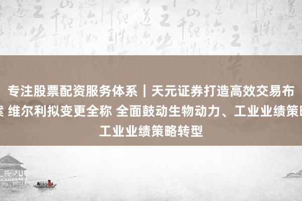 专注股票配资服务体系｜天元证券打造高效交易布局方案 维尔利拟变更全称 全面鼓动生物动力、工业业绩策略转型