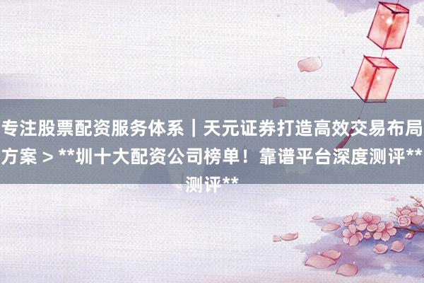 专注股票配资服务体系|天元证券打造高效交易布局方案 > **圳十大配资公司榜单!靠谱平台深度测评**